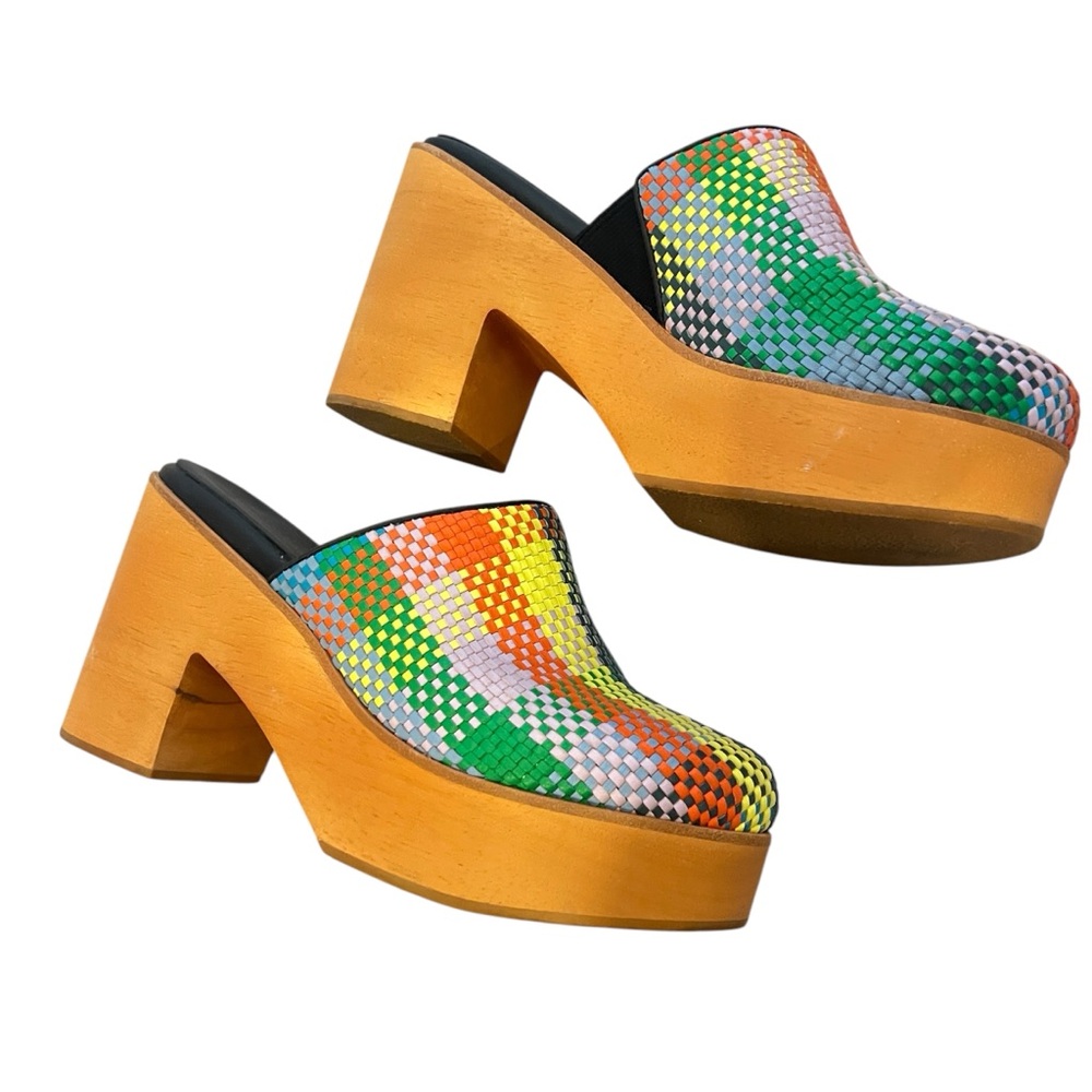 Colorful Woven Platform Clogs - Picture 2 of 7